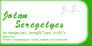 jolan seregelyes business card